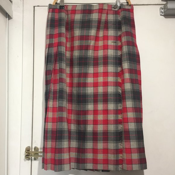 VINTAGE ALJEAN MIDI PLEATED PLAID SKIRTS SIZE 14 - Picture 1 of 7